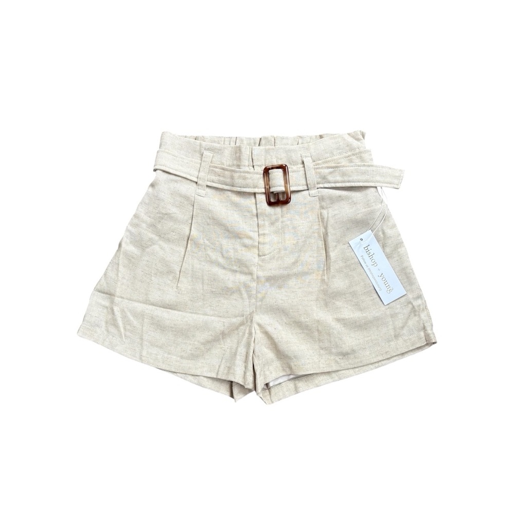 Bishop + Young Good Vibrations Summer Short In Sand Linen Blend Size Small NWT